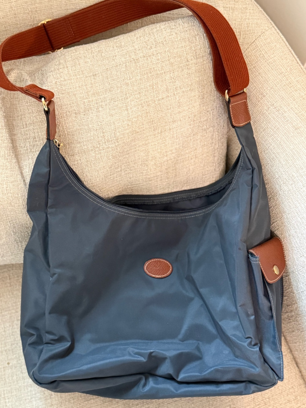 Longchamp Le Pliage side pocket hobo bag